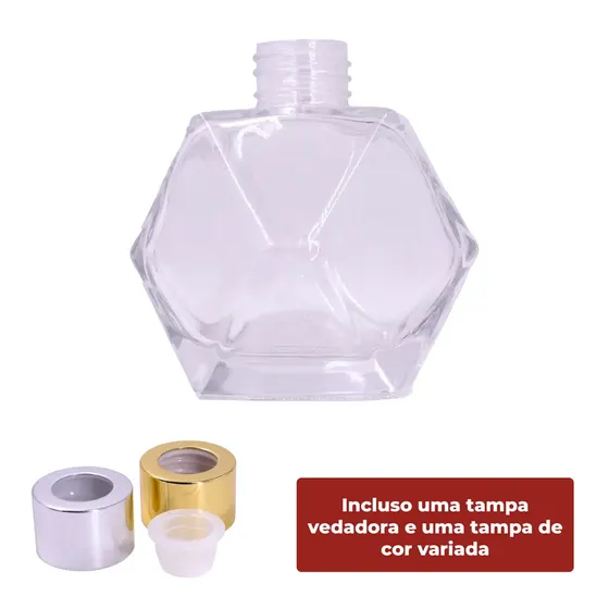 Frasco De Vidro Para Aromatizador R28/410 Diamante Hexagonal