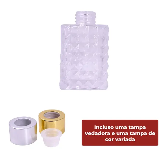 Frasco De Vidro Bico De Jaca Quadrado Para Aromatizador R28/410