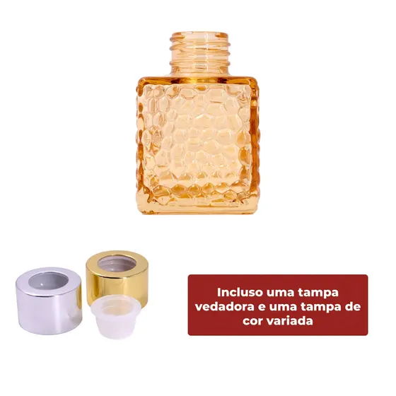 Frasco De Vidro Para Aromatizador R28/410 Quadrado Craquelado
