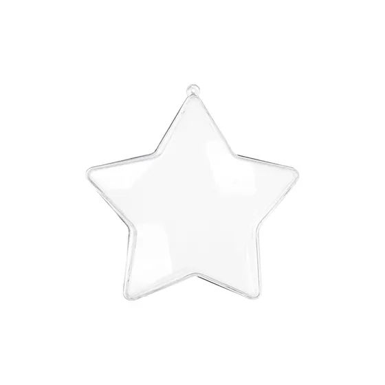 Estrela De Natal 8Cm Em Plastico Com 05 Pecas