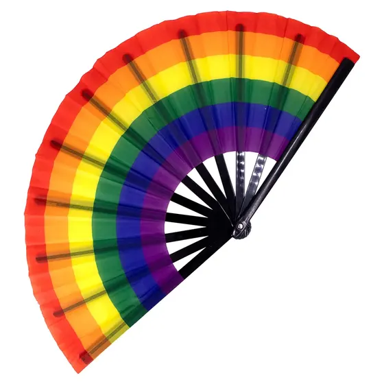 Leque Arco-Iris Para Festas 33X65Mm Em Plastico