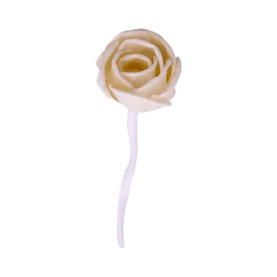 Rosa Decorativa 05Cm Em Rattan Com 06 Pecas