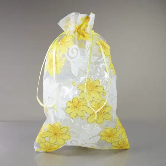 Saco De Organza Florido 20X35Cm Com 20 Pecas
