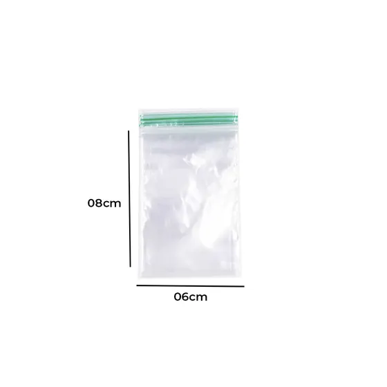 Saco Zip Lock Hermetico No2 06X8,5Cm Com 100 Unidades