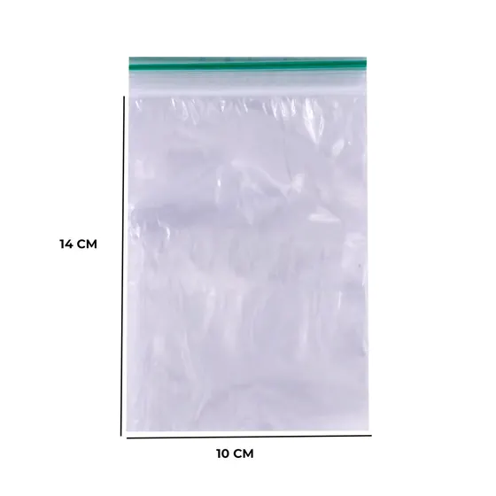 Saco Zip Lock Hermetico No5 10X14Cm Com 100 Unidades