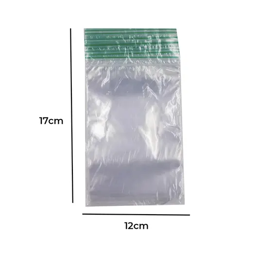 Saco Zip Lock Hermetico No6 12X17Cm Com 50 Unidades