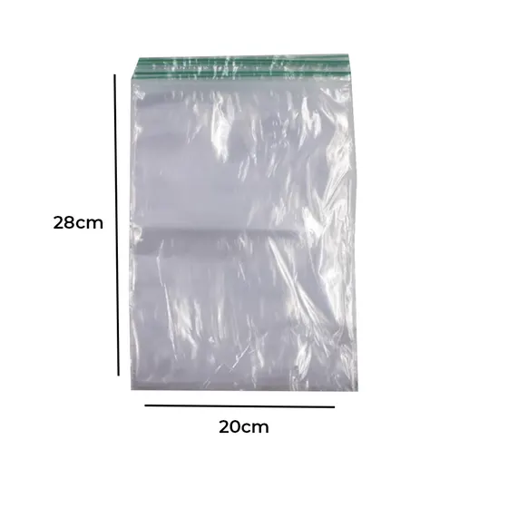 Saco Zip Lock Hermetico No9 20X28Cm Com 50 Unidades