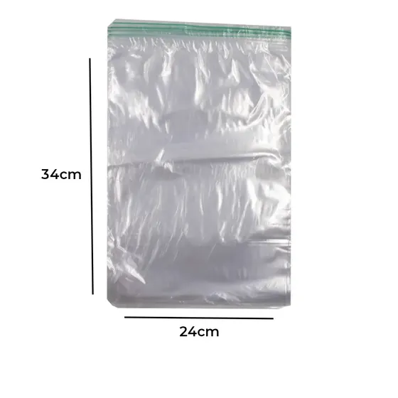 Saco Zip Lock Hermetico No10 24X34Cm Com 50 Unidades