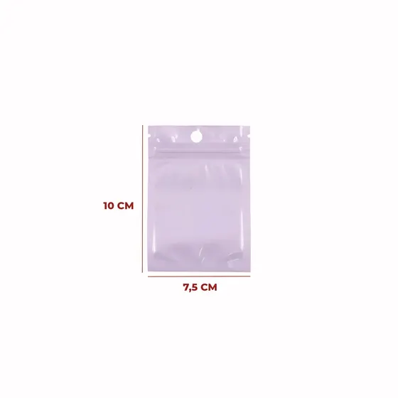 Saco Zip Fundo Branco Com Furo No0 7.5X10Cm 100 Unidades