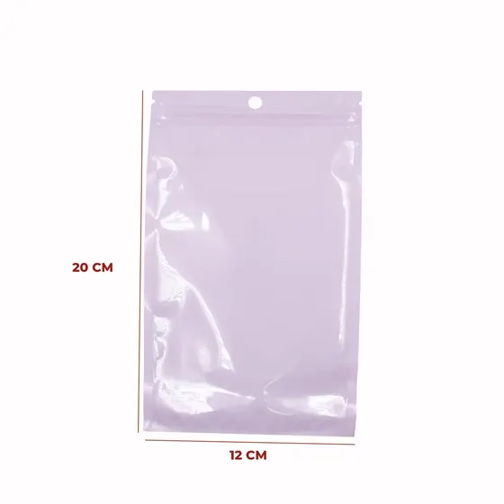 Saco Zip Fundo Branco Com Furo No6 12X20Cm 100 Unidades