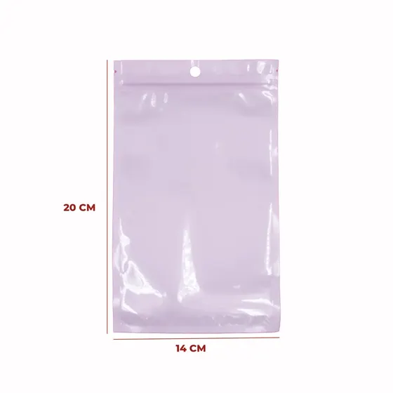 Saco Zip Fundo Branco Com Furo No7 14X20Cm 100 Unidades