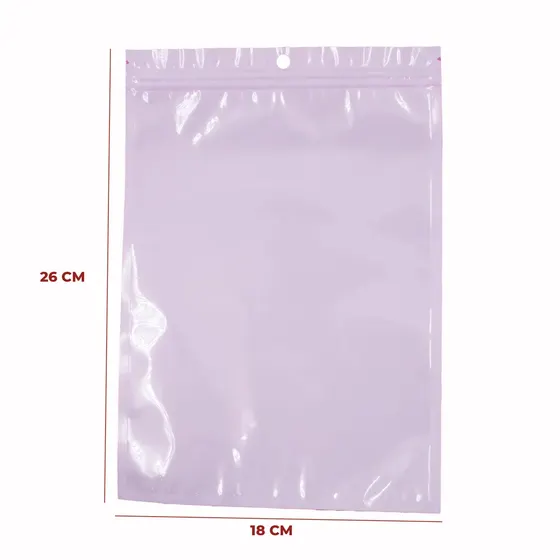 Saco Zip Fundo Branco Com Furo No9 18X26Cm 100 Unidades
