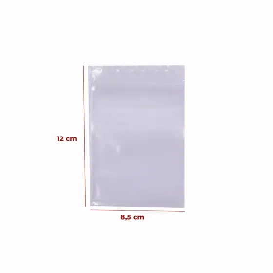 Saco Zip Lock No4 8.5X12Cm Com 100 Unidades