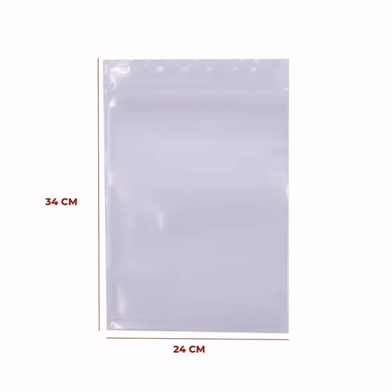 Saco Zip Lock No10 24X34Cm Com 50 Unidades