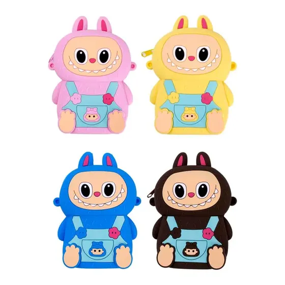 Porta Moedas De Silicone Labubu Sentada 09X06Cm Com 06 Pecas
