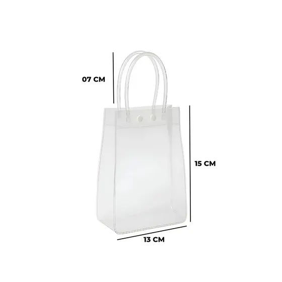 Sacola Transparente Pequena Em Plastico Com 10 Pecas