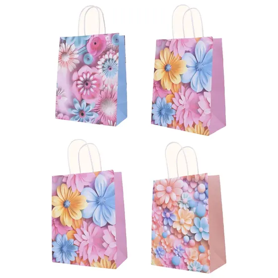Kit Sacolas P Flores Para Presente Com 12 Unidades - 103 Colorido