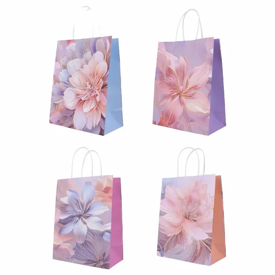 Kit Sacolas P Flores Ornamentais Para Presente Com 12 Unidades - 103 Colorido