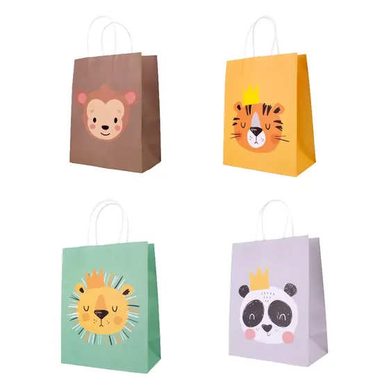 Kit Sacolas M Safari Baby Para Presente Com 12 Unidades - 103 Colorido