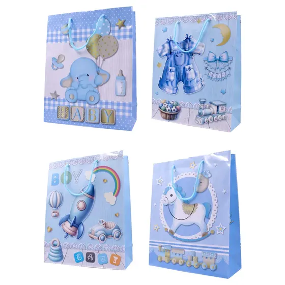 Kit Sacolas M Baby Para Presente Com 12 Unidades