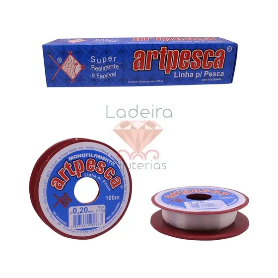 Fio De Nylon 0.20Mm Artpesca C/20Rl De 100M Cada