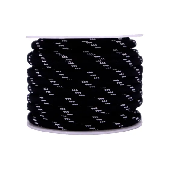 Corda Nautica Maleavel Jacquard 6Mm Em Poliester Com 10 Metros - Preto