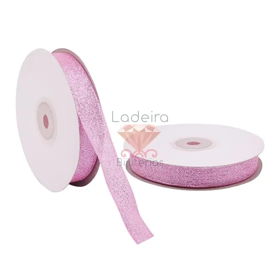 Fita Sintetica Com Glitter 16Mm Em Poliester Com 25 Metros