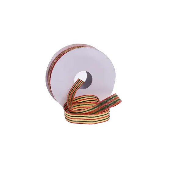 Fita Sintetica Listra Vermelha E Preta 1.5Cm Rolo 9M