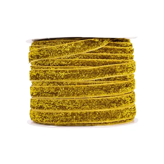 Fita Lurex Esponjada 10Mm Em Poliester Com 45 Metros