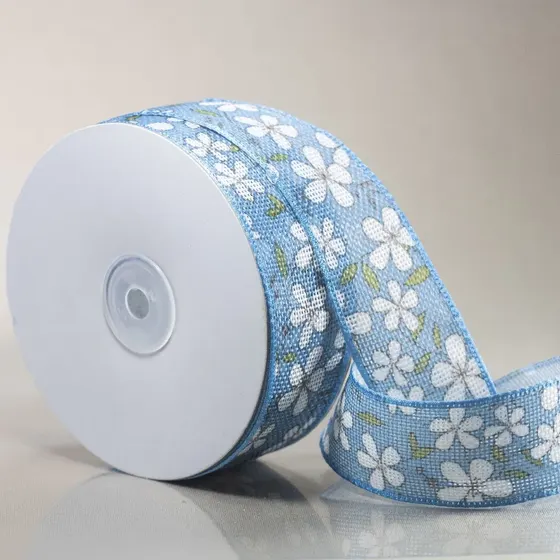 Fita Estampa Flor 40Mm Em Poliester Com 18 Metros