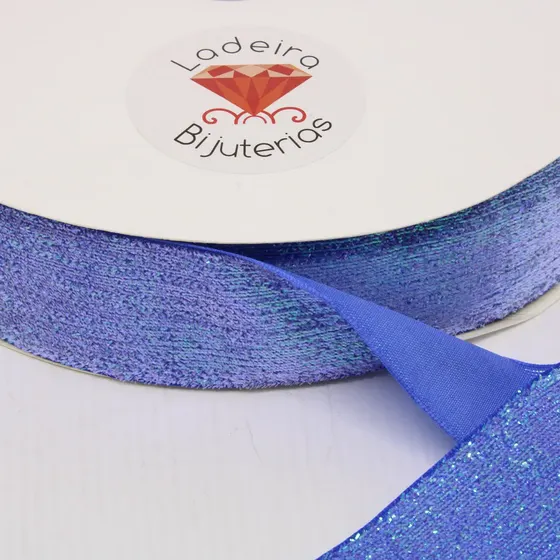 Fita Sintetica Com Glitter 38Mm (No 9) Em Poliester Com 22 Metros