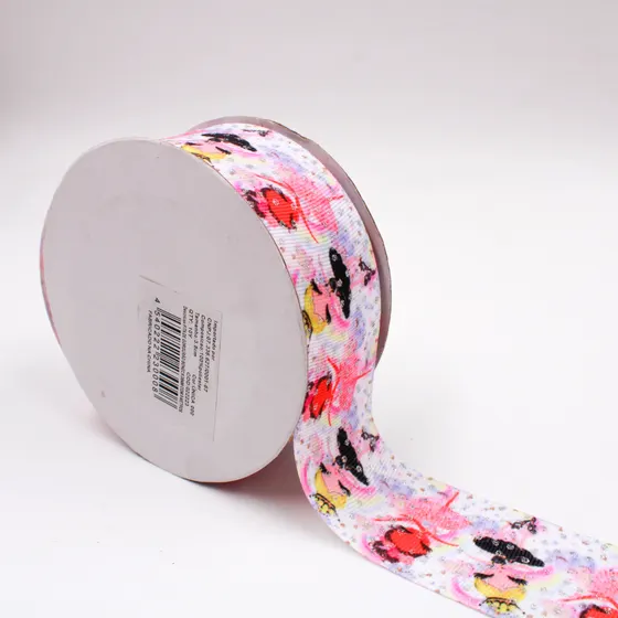 Fita De Gorgurao Boneca 38Mm Em Poliester Com 9 Metros