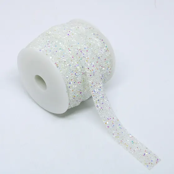 Fita Strass Irisada 20Mm Em Resina Com 9 Metros
