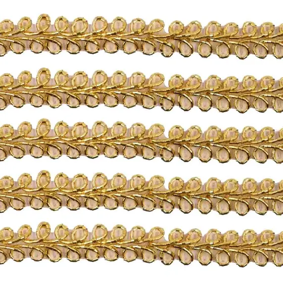 Passamanaria Trancado 9Mm Em Poliester Com 10 Metros - Dourado