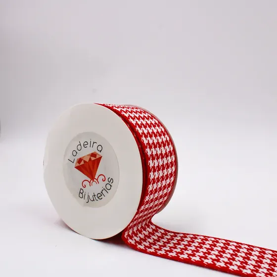 Fita Xadrez Pied Poule 40Mm Em Poliester