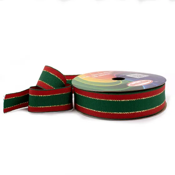 Fita Natalina Decorada Sinimbu 1898 22Mm Em Poliester Com 10 Metros