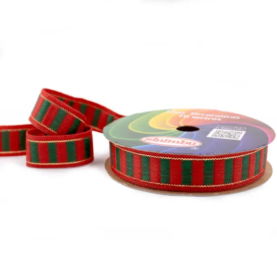 Fita Natalina Listrada Sinimbu 1548 16Mm Em Poliester Com 10 Metros
