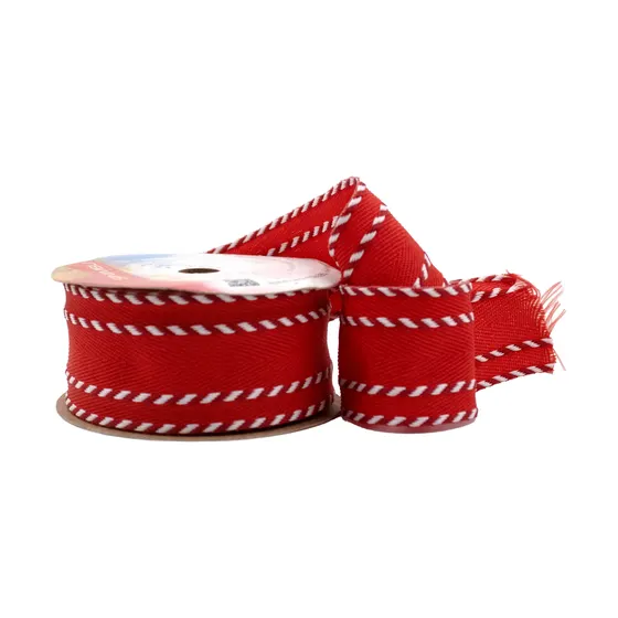 Fita Decorada Com Corda Sinimbu 1975 38Mm Em Poliester Com 10 Metros