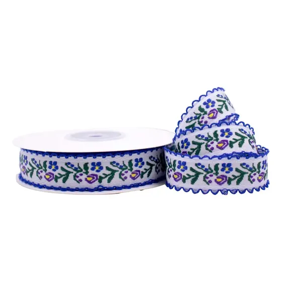 Fita Jaquard Florida 1.8Cm Em Poliester Com 10 Metros