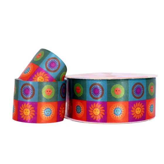 Fita Estampada Solar 38Mm Em Poliester Com 9 Metros