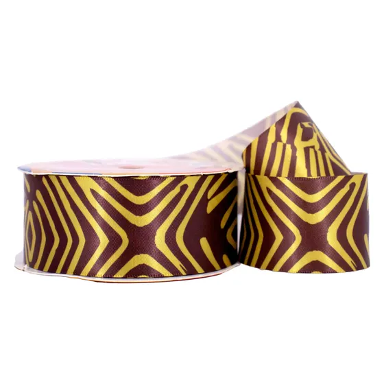 Fita Estampada Animal Print 38Mm Em Poliester Com 9 Metros
