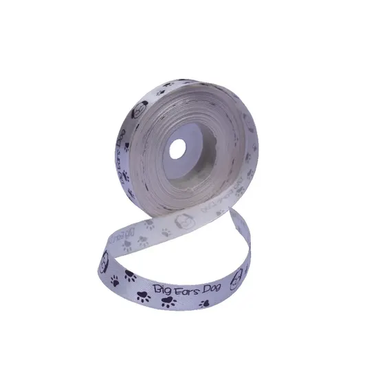 Fita Big Ears Dog 25Mm Em Cetim Com 22 Metros