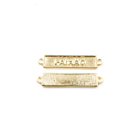 Placa Para Pulseira Paixao 34X07Mm Em Zamac