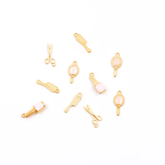 Pingente Kit Beleza 22Mm Em Zamac Com 10 Pecas