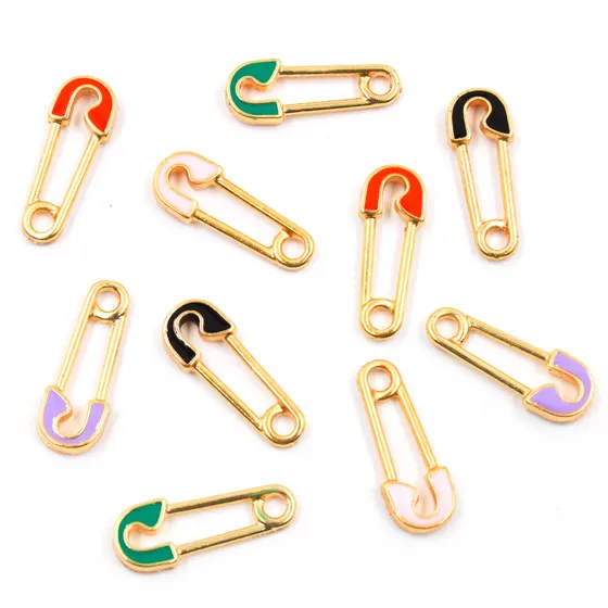 Pingente Clips Resinado Em Zamac Com 10 Pecas