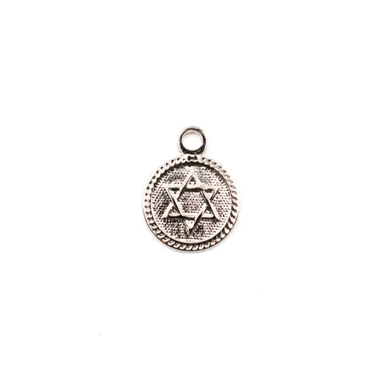 Pingente Estrela De Davi 19X14Mm Em Zamac