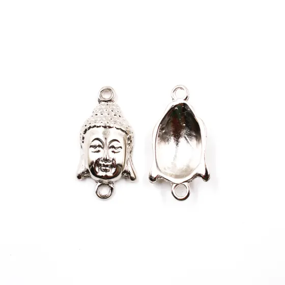 Pingente Mascara Hindu Buda 33X18Mm Em Zamac