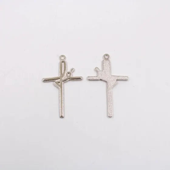 Pingente Fe 53X32Mm Em Zamac Com 12 Pecas - Niquel