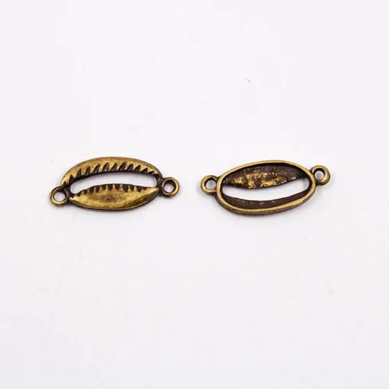 Pingente Buzio 27X12Mm Em Zamac Com 12 Pecas - Ouro Velho