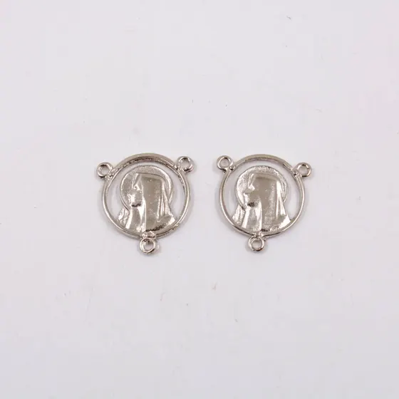 Entremeio Vazado Maria 28Mm Em Zamac Com 12 Pecas - Niquel